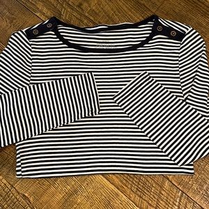 Navy and White striped 3/4 shirt